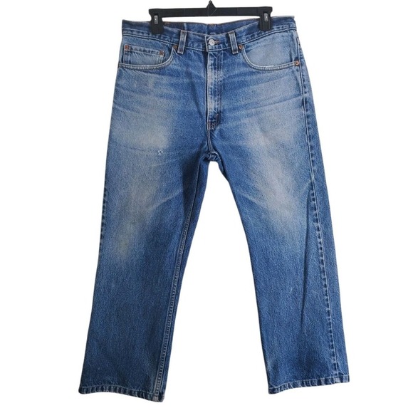 Vtg Y2K Levis 517 Blue Jeans Mens 34x30 (33x25) Straight Leg Distressed USA Made - Picture 1 of 14